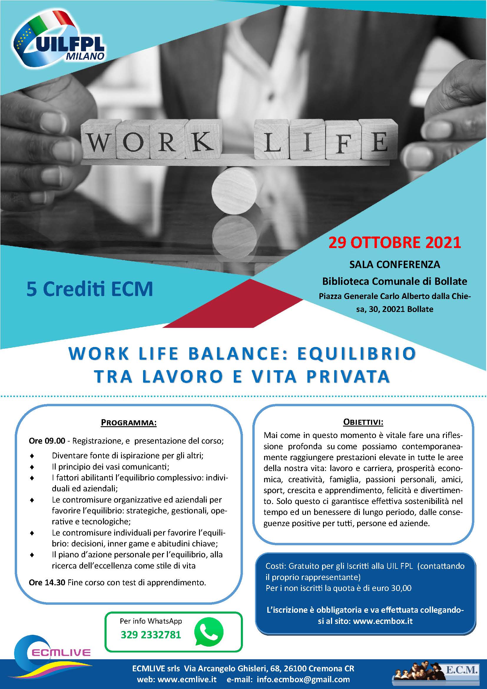 ECM: WORK LIFE BALANCE: EQUILIBRIO TRA LAVORO E VITA PRIVATA