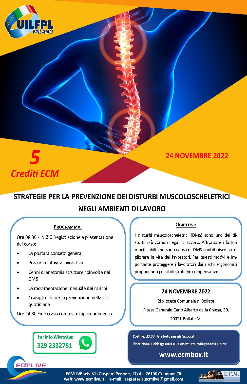 STRATEGIE PER LA PREVENZIONE DEI DISTURBI MUSCOLOSCHELETRICI NEGLI AMBIENTI DI LAVORO