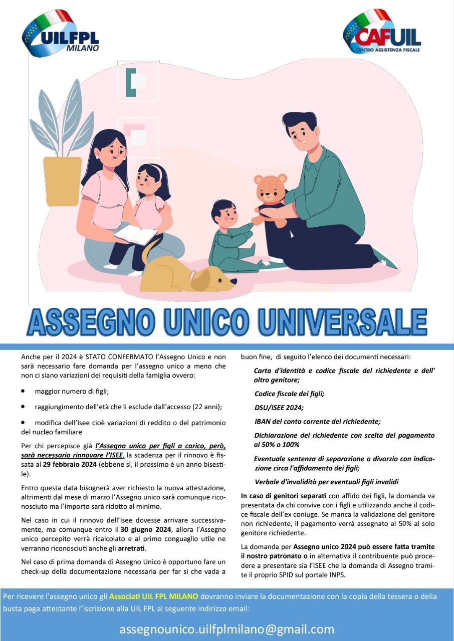 🔵Assegno Unico Universale 2024 🔵