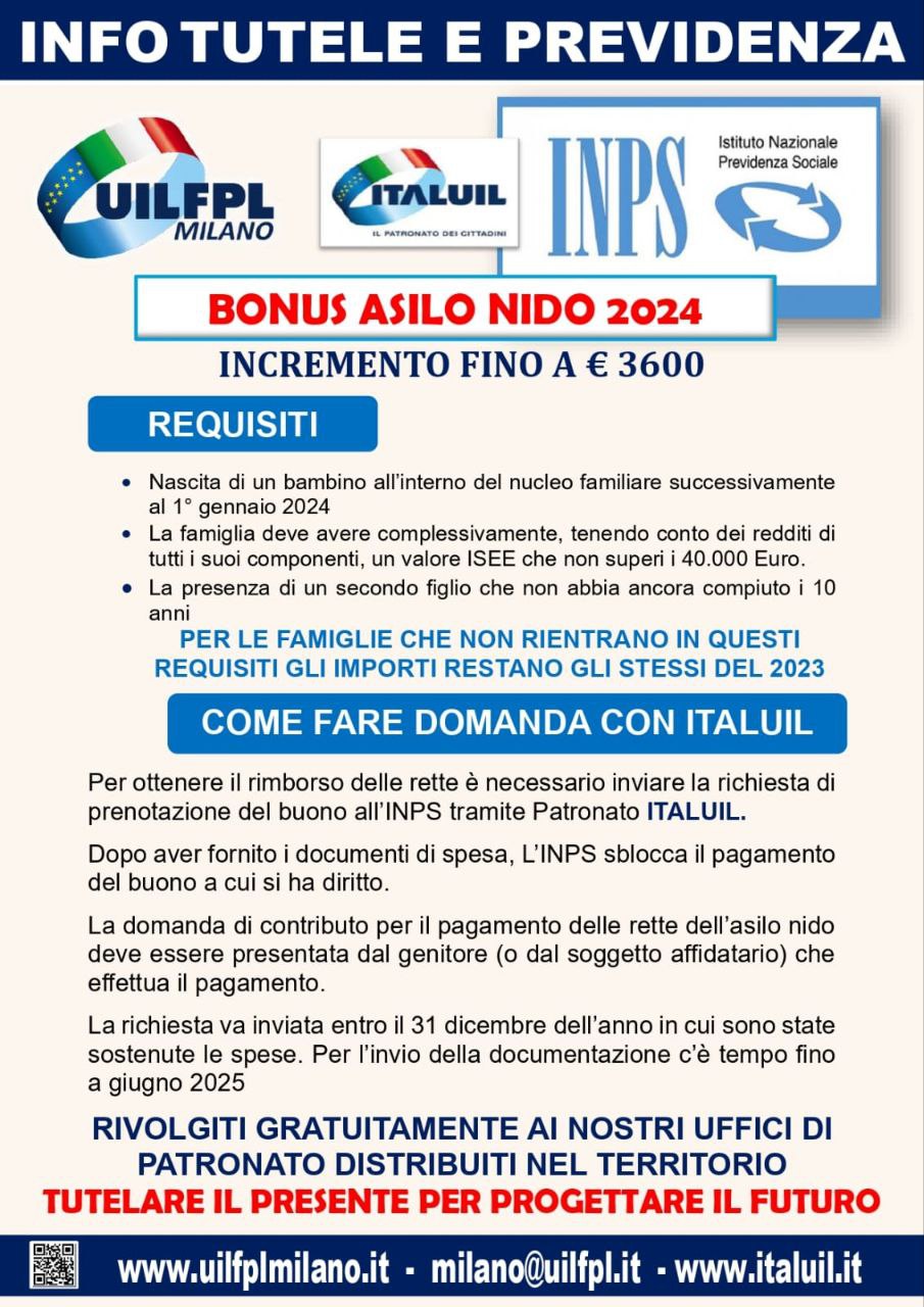 🔵 BONUS ASILO NIDO 2024
