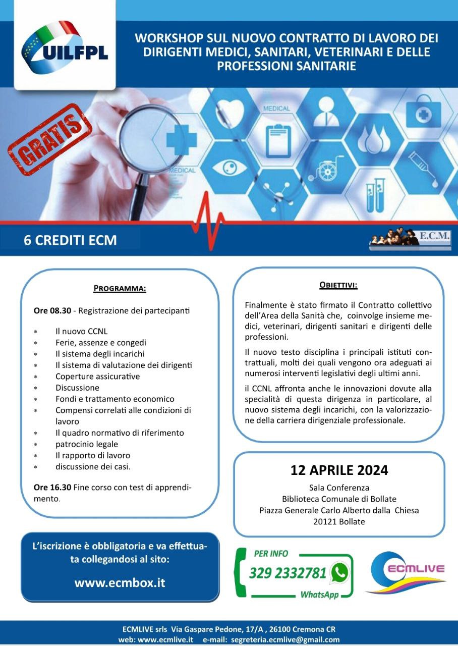 🔵 WORKSHOP SUL NUOVO CONTRATTO DI LAVORO DEI DIRIGENTI MEDICI, SANITARI, VETERINARI E DELLE PROFESSIONI SANITARIE