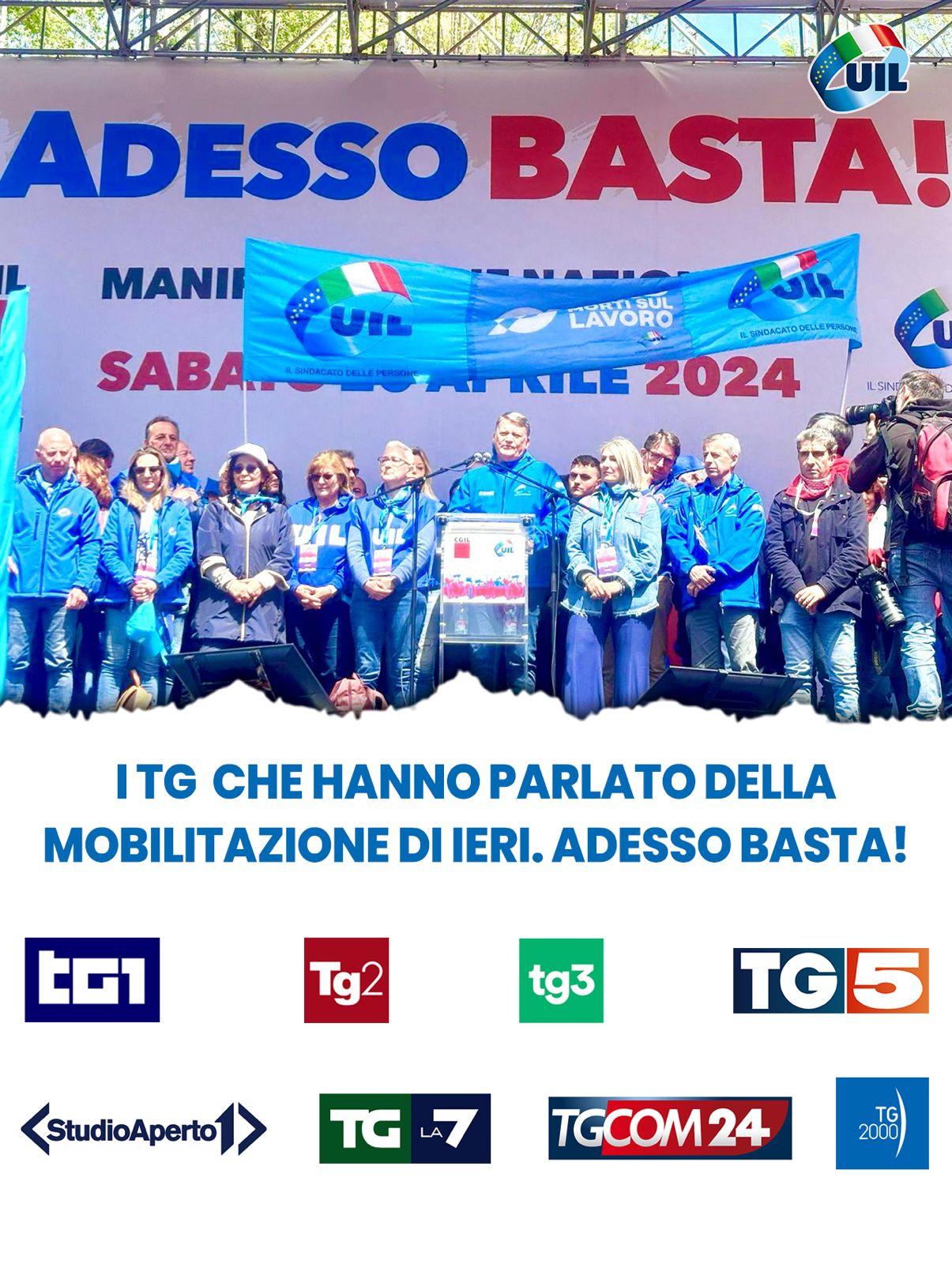 Il grido di oltre 50mila lavoratrici e lavoratori, durante la mobilitazione indetta ieri da UIL e CGIL