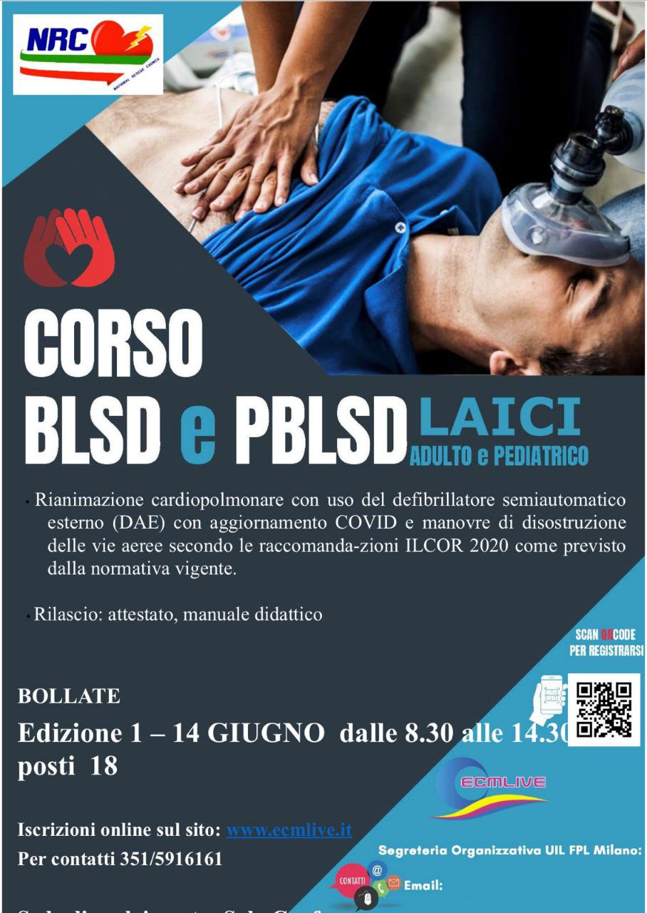 🔵 CORSO BLSD e PBLSD ESECUTORE LAICI – Edizione 1
